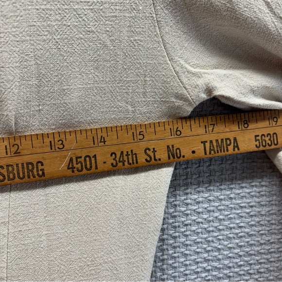 Selfie Leslie Flare Cuff Beige Mini Dress Women Med- 100% Linen Hello Molly - Picture 9 of 11